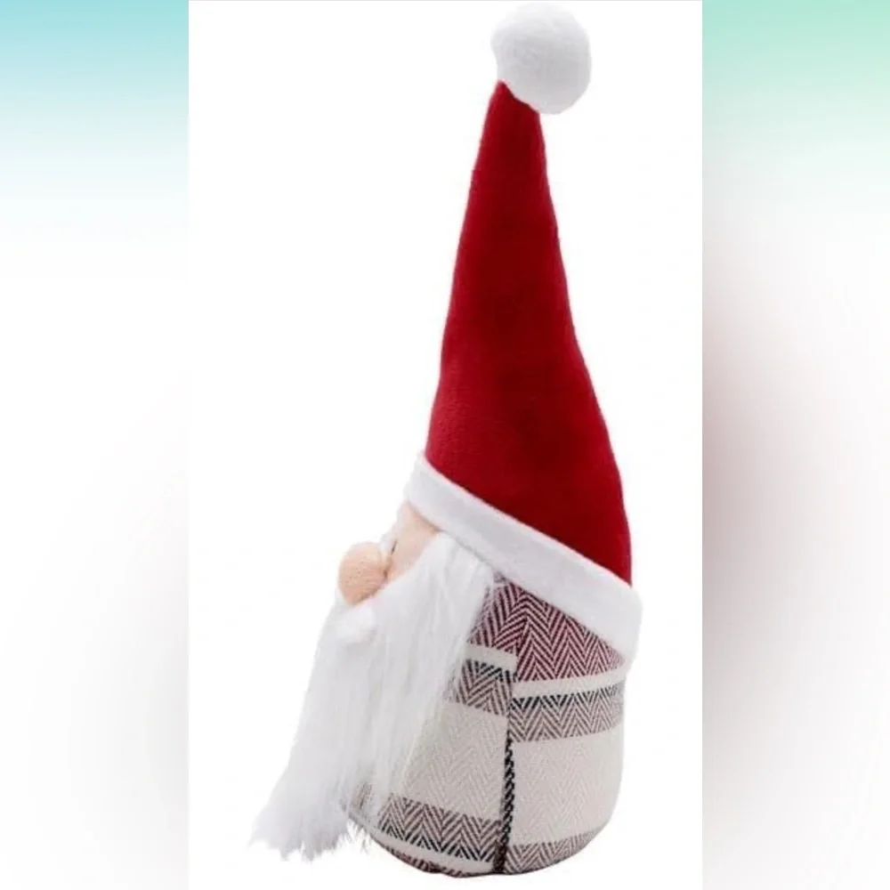Festive Red and White Santa Doorstop 14 Inches Tall